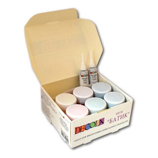 Акриловые краски по шелку и хлопку «Батик» Decola Невская Палитра, набор 6 цветов*50 мл, 2 резерва