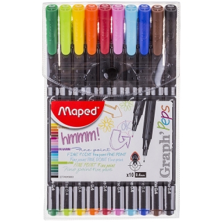 Набор капиллярных ручек Maped "Graph Peps" 10 цв., 0,4 мм, европодвес