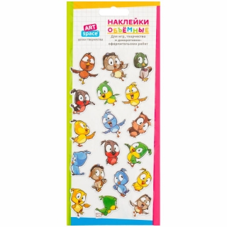 Наклейки объемные ArtSpace "Птички", 10*19см