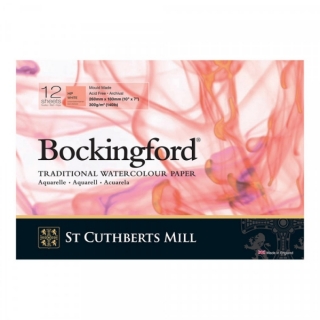 Бумага для акварели Bockingford H,P, Pads White  300 g/m² 260x180mm (10" x 7")  (склейка 12 листов)