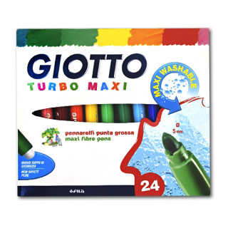 Детские утолщенные фломастеры GIOTTO Turbo Maxi FILA для рисования, набор 24 цвета