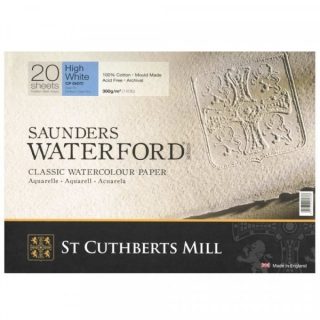 Бумага для акварели Saunders Waterford C,P, Blocks High White  300 g/m² 310x230mm (20 листов)