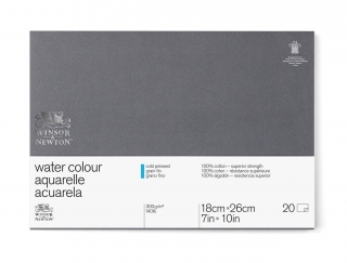 Блок для акварели Winsor&Newton Professional 300г, хлопок, 18*26см 20л Фин