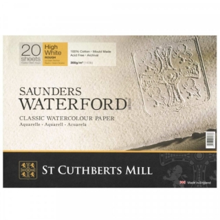 Бумага для акварели Saunders Waterford Rough Block High White  300 g/m² 310x230mm  (20 листов)