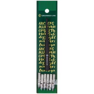 Перья плакатные для каллиграфии Greenwich Line, набор 6 шт. с держателем