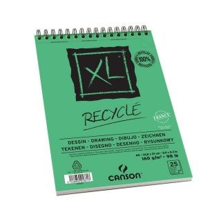 Альбом для графики Canson Xl 160г/кв.м 14.8*21см 25листов Мелкое зерно спираль по короткой стороне