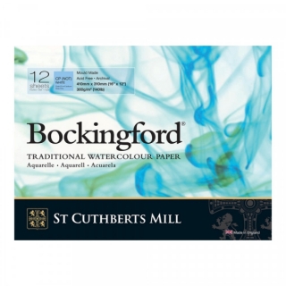 Бумага для акварели  Bockingford C,P, Pads White  300 g/m² 410x310mm (16" x 12") (склейка 12 листов)