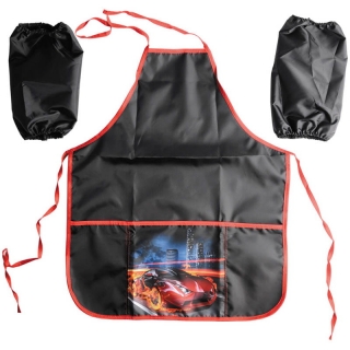 Фартук с нарукавниками ArtSpace "Машина", 3 кармана, черный