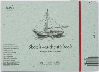 Альбом SM-LT Art Authentic White 90г/м2 24.5х17.6cм 32 листа с закладкой-застежкой книжный переплет (сшитый)