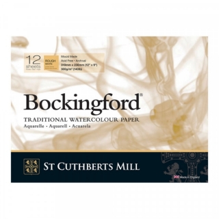 Бумага для акварели Bockingford Rough Pads White  300 g/m² 310x230mm (12" x 9")  (склейка 12 листов)