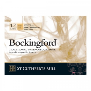 Бумага для акварели Bockingford Rough Pads White  300 g/m² 360x260mm (14" x 10") (склейка 12 листов)