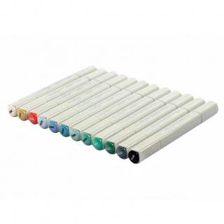 Набор маркеров для творчества Vista-Artista "Style" 12цв., пулевидный/скошенный, 0.7мм/1-7мм, Морской пейзаж