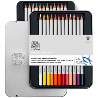 Набор акварельных карандашей Studio Collection Winsor&Newton, 24 цв., метал. коробка