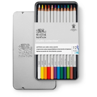 Набор акварельных карандашей Studio Collection Winsor&Newton, 12 цв., метал. коробка