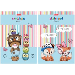 Блокнот для эскизов и зарисовок Hatber "Sketchpad. Мультяшки", А5, 100г/кв.м, 40 листов, склейка