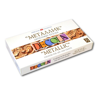 Акриловые краски «Металлик» Decola НЕВСКАЯ ПАЛИТРА для декора набор 8 цв. по 18 мл