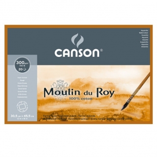 Блок для акварели Canson Moulin du Roy 300г/кв.м (хлопок) 30.5*45.5см 20листов Торшон
