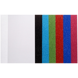 Цветная бумага А5, Мульти-пульти "Приключения Енота", 7л., 7цв., с блестками, в папке