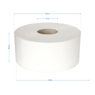 Бумага туалетная OfficeClean Professional, 1 слойн., 450м/рул, белая