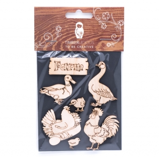 Набор деревянных заготовок Timberlicious для декорирования Animals 4 10х16см