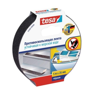 Противоскользящая лента Tesa, 5 м х 25 мм, черная