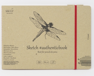 Альбом SM-LT Art Authentic Cream 80г/м2 24.5х17.7cм 36 листов с закладкой-застежкой книжный переплет (сшитый)