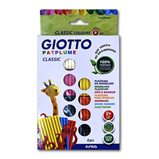 Пластилин Giotto Patplume Fila для лепки и творчества, классические цвета, 8 шт.*33 г