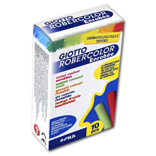 Мел цветной GIOTTO Robercolor Enrobee FILA для школьной, грифельной и тп. досок, набор 10 шт.
