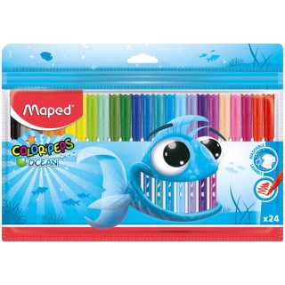 Фломастеры смываемые Color peps Ocean Maped, 24 цвета