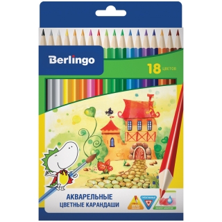 Карандаши акварельные Berlingo "Сказочный город", 18 цветов
