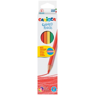 Цветные карандаши Carioca 6 цветов, заточенные, картонная упаковка