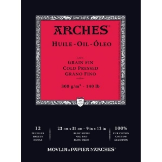 Альбом для масла Arches Huile 300г/кв.м 23*31см 12 листов, склейка