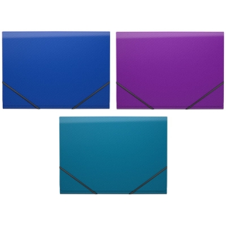 Папка 12 отделений Erich Krause "Glance Vivid", А4, 600мкм, на резинке, ассорти