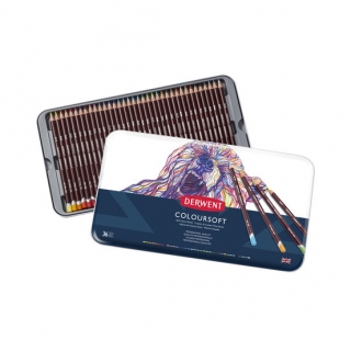Набор цветных карандашей Derwent Coloursoft 36 цветов, металлический пенал