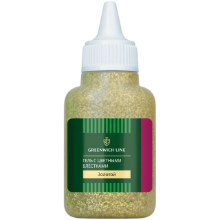 Гель с цветными блестками Greenwich Line, 40 мл, золото