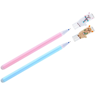 Ручка гелевая стираемая MESHU "Lama" синяя, пишущий узел 0,5мм, толщина лини 0,3мм, корпус ассорти