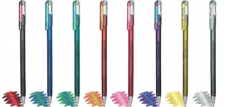 Гелевые ручки PENTEL Hybrid Dual Metallic с блестками, хамелеон, 1.0 мм