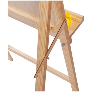 Мольберт напольный Хлопушка Гамма "Студия", планшет 60*60см, высота 120см, съемная полка, 2 стакана в комплекте, сосна