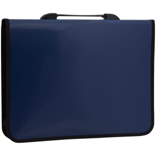 Папка-портфель 1 отделение OfficeSpace, А4+, 370*270*90мм, 2 кармана, синий