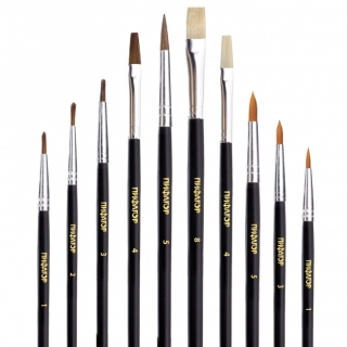 Кисти для рисования Пифагор, набор 10шт., пони, синтетика, щетина