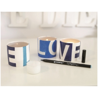 Набор маркеров для письма по фарфору Edding "4200_3" 6цв., гибкий пишущий узел, 1,0-4,0мм