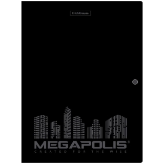 Папка на кнопке Erich Krause "Megapolis" А4, 600мкм, черная
