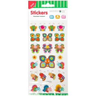 Наклейки гелевые Greenwich Line "Бабочки", 10*19см, пакет, европодвес