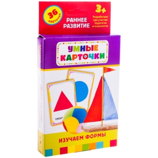 Развивающие карточки Росмэн "Умные карточки. Изучаем формы", 36шт., картон, европодвес