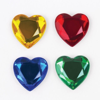 Стразы самоклеящиеся "Сердце" Остров Сокровищ, 14 мм, 30 г, 5 цветов