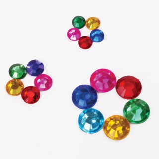 Стразы самоклеящиеся "Круглые" Остров Сокровищ, размер 8-15 мм, 30 г, 5 цветов