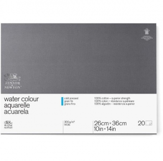 Блок для акварели Winsor&Newton Professional 300г/м.кв 26*36см 20л Фин склейка по 4 сторонам