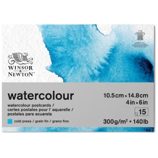 Альбом-склейка для акварели Winsor&Newton "Watercolour Paper", 15 л., А6, холодный пресс, 300 г/м2