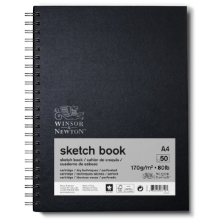 Скетчбук-блокнот для эскизов на спирали Winsor&Newton,170 г/м2, А4, 50 л.