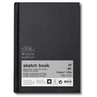 Скетчбук-блокнот для эскизов в жестком переплете Winsor&Newton,110 г/м2, А5, 80л.